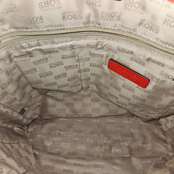 Michael Kors Orange/Coral Large Tote Bag Pre-Loved - Picture 7 of 8